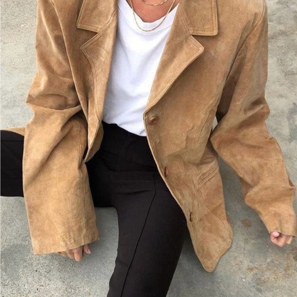 Coppley Jackets & Blazers - Vintage Faux Suede Beige Blazer, by Coppley